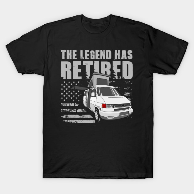 The Legend Has Retired Funny Camping Retirement Gift Idea T-Shirt by Tesszero